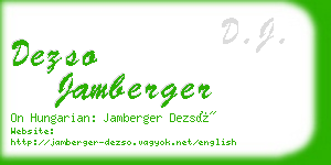 dezso jamberger business card